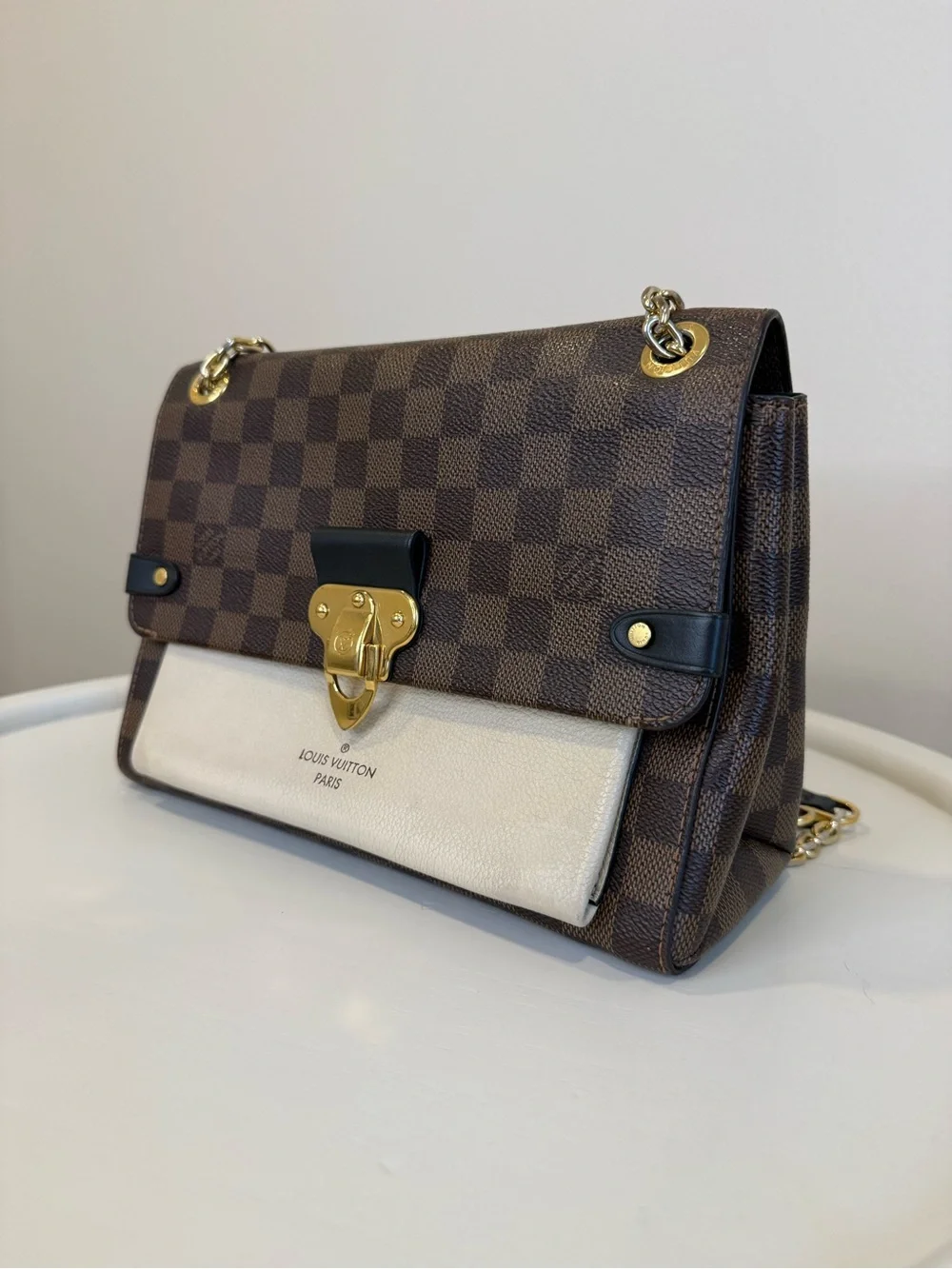 Authentic- Louis Vuitton Vavin PM – Damier Ebene / Creme